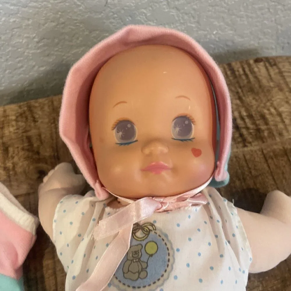 Vintage Mattel 1991 Magic Nursery Newborn Baby Doll and Pajamas and Bonnet